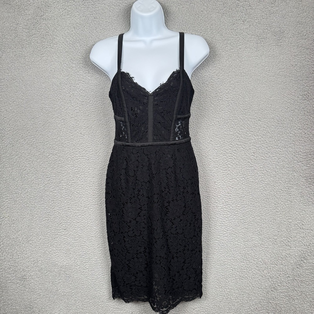 Express Dress Womens 2 Black Piped Lace‎ Bodycon Whimsigoth Babydoll Dark Floral